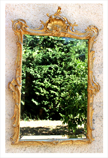 Miroir sculpté argent