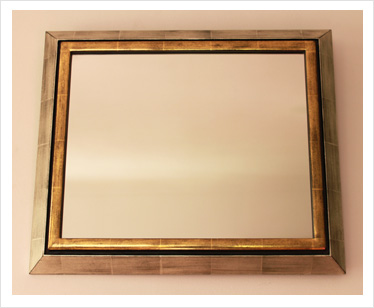 Mirroir argent et or